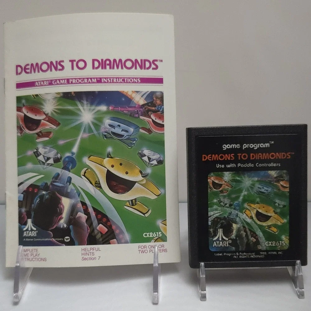 Demons to Diamonds (1982 Atari 2600) Cartridge & Manual - Tested & Working!